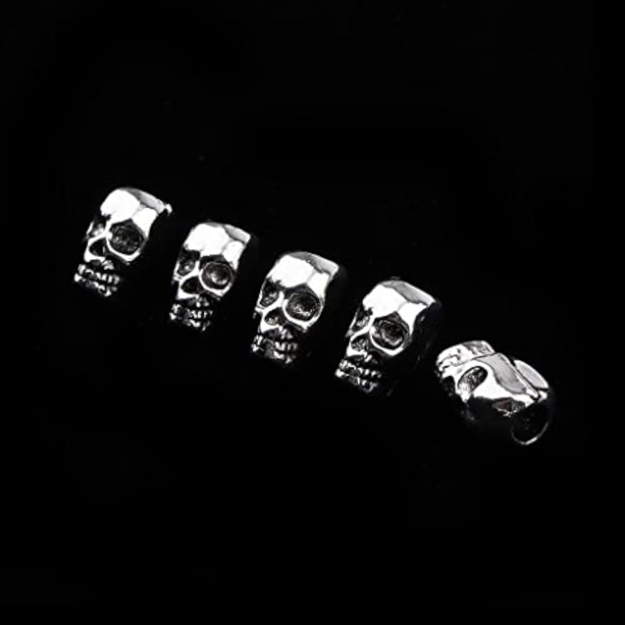 2x30x Skull Dreadlock Hair Beads Hair Braid Rings